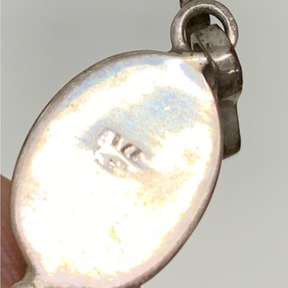 Victorian Era Antique Silver Encased Polished Stone Vintage Link Bracelet - Picture 15 of 15